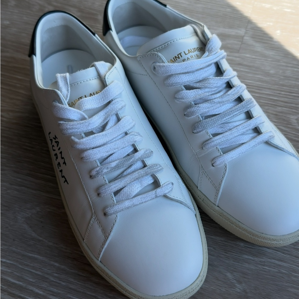 Saint Laurent White and Black Leather Sneakers - Picture 8 of 8